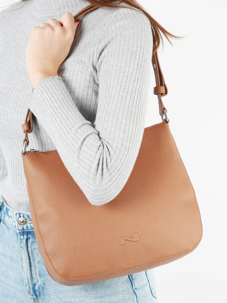 Schoudertas Lou Leder Nathan baume Bruin egee 5 ander zicht 1